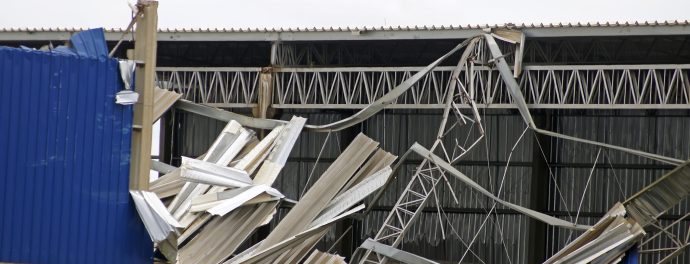 Commercial building after a severe storm